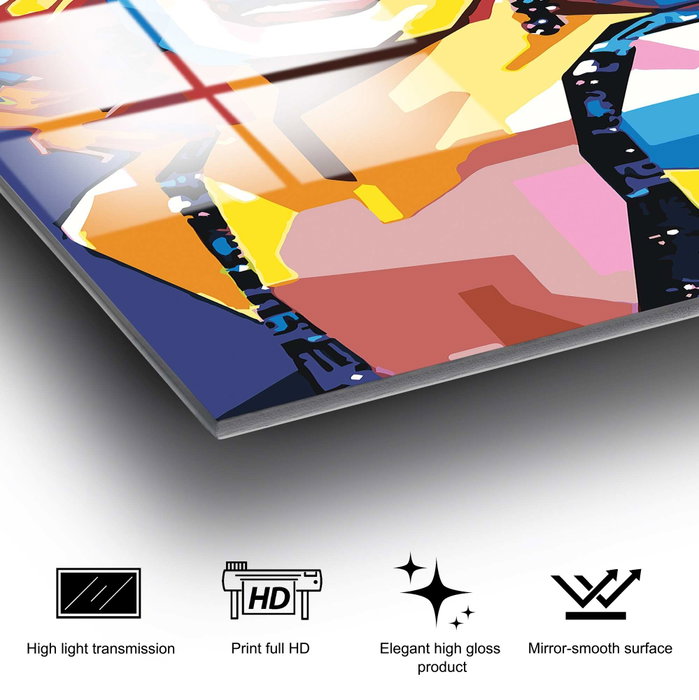 Wallity UV-802 Cuadro Decorativo de Vidrio Templado 70 x 100 cm Multicolor
